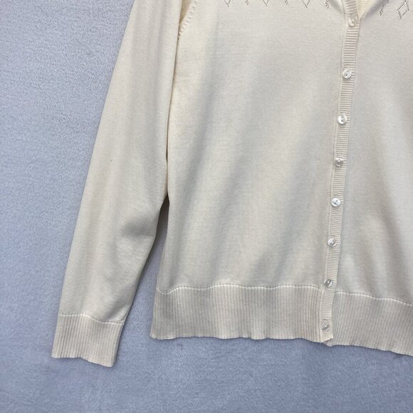 Liz Claiborne Silk Blend Cardigan Sweater Womens XL Lightweight Minimalist - Picture 8 of 12